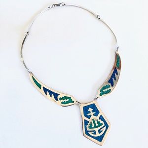 Silver (Alpaca) and turquoise necklace